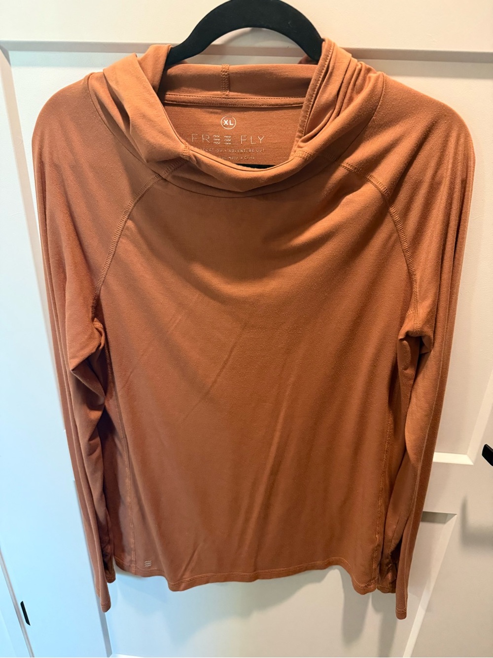 Free Fly Bamboo Shade Hoodie Women’s XL Rust Brown UPF 50+ Sun Shirt